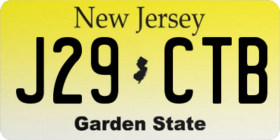 NJ license plate J29CTB