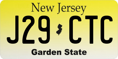 NJ license plate J29CTC
