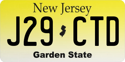 NJ license plate J29CTD