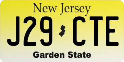 NJ license plate J29CTE
