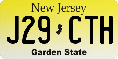 NJ license plate J29CTH