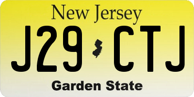 NJ license plate J29CTJ