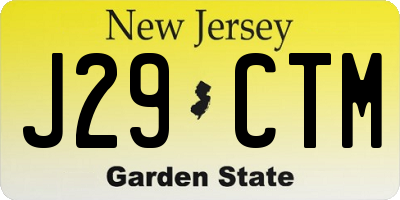 NJ license plate J29CTM