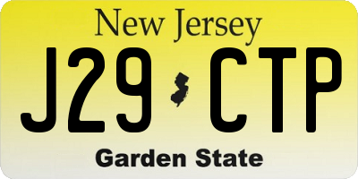 NJ license plate J29CTP