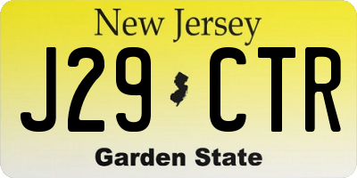 NJ license plate J29CTR