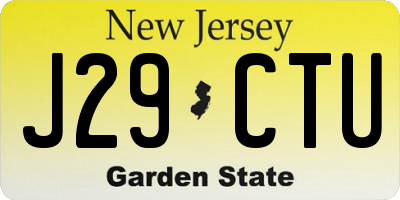 NJ license plate J29CTU