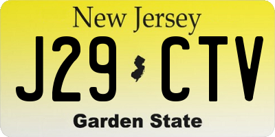 NJ license plate J29CTV