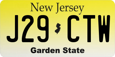 NJ license plate J29CTW