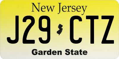 NJ license plate J29CTZ