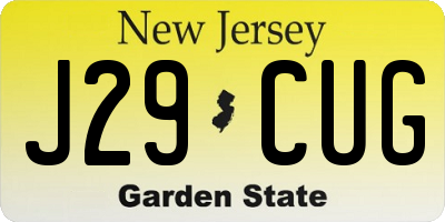 NJ license plate J29CUG