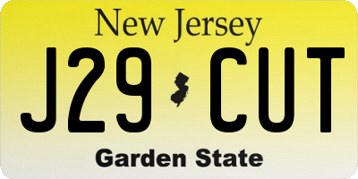 NJ license plate J29CUT