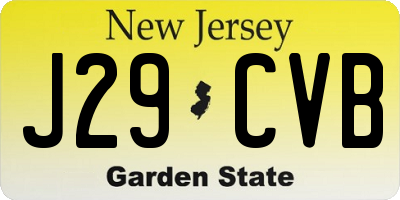 NJ license plate J29CVB