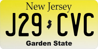 NJ license plate J29CVC