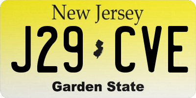 NJ license plate J29CVE