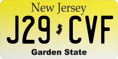 NJ license plate J29CVF