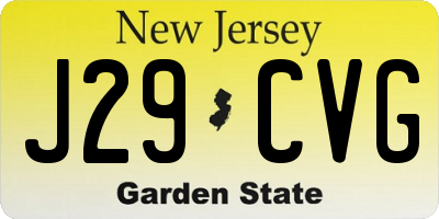 NJ license plate J29CVG