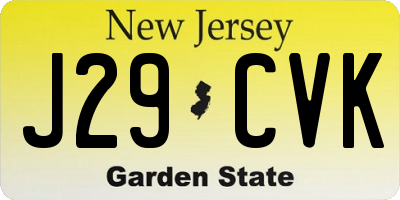 NJ license plate J29CVK