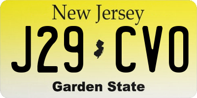 NJ license plate J29CVO