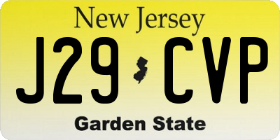 NJ license plate J29CVP