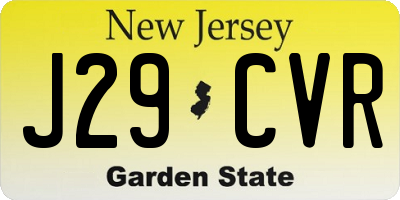 NJ license plate J29CVR