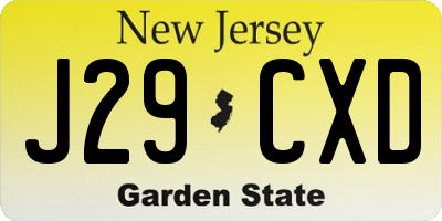 NJ license plate J29CXD