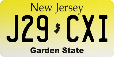 NJ license plate J29CXI