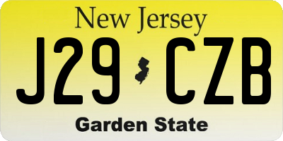 NJ license plate J29CZB