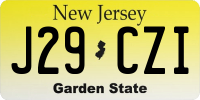 NJ license plate J29CZI