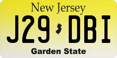 NJ license plate J29DBI