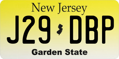 NJ license plate J29DBP