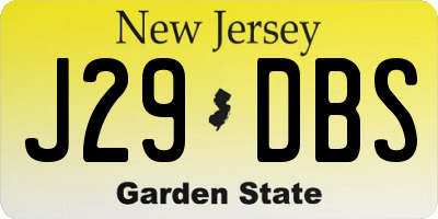 NJ license plate J29DBS