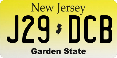 NJ license plate J29DCB