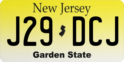NJ license plate J29DCJ
