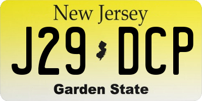 NJ license plate J29DCP