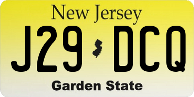 NJ license plate J29DCQ