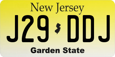 NJ license plate J29DDJ