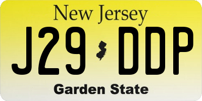 NJ license plate J29DDP