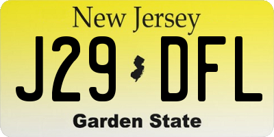NJ license plate J29DFL