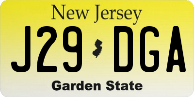 NJ license plate J29DGA