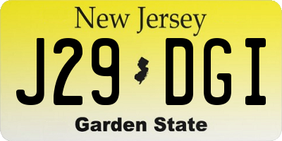 NJ license plate J29DGI