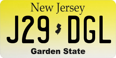NJ license plate J29DGL