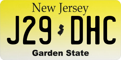 NJ license plate J29DHC