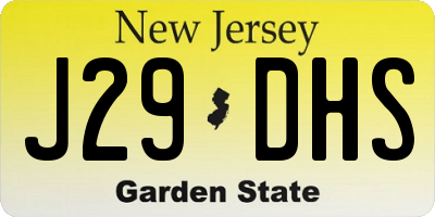 NJ license plate J29DHS