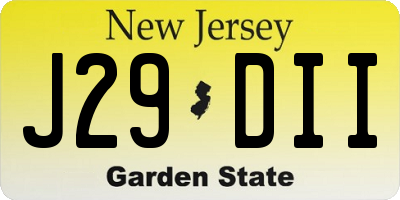 NJ license plate J29DII