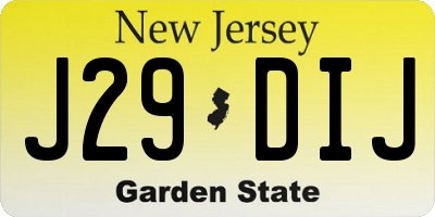 NJ license plate J29DIJ