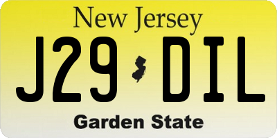 NJ license plate J29DIL
