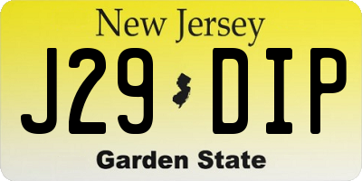 NJ license plate J29DIP