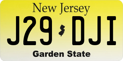 NJ license plate J29DJI