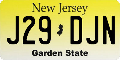 NJ license plate J29DJN