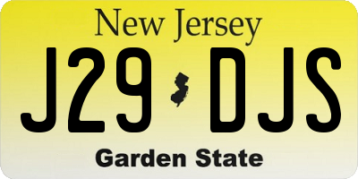 NJ license plate J29DJS